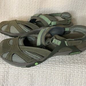 Merrell Olive and Gray Outdoor Sandals